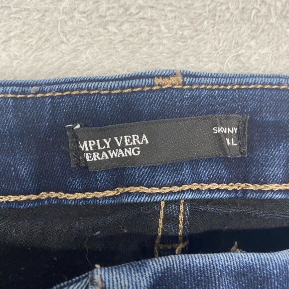 Vera Wang Jeans Womens 14 Blue Skinny Dark Wash Mid Rise Simply Vera Denim - Picture 2 of 11